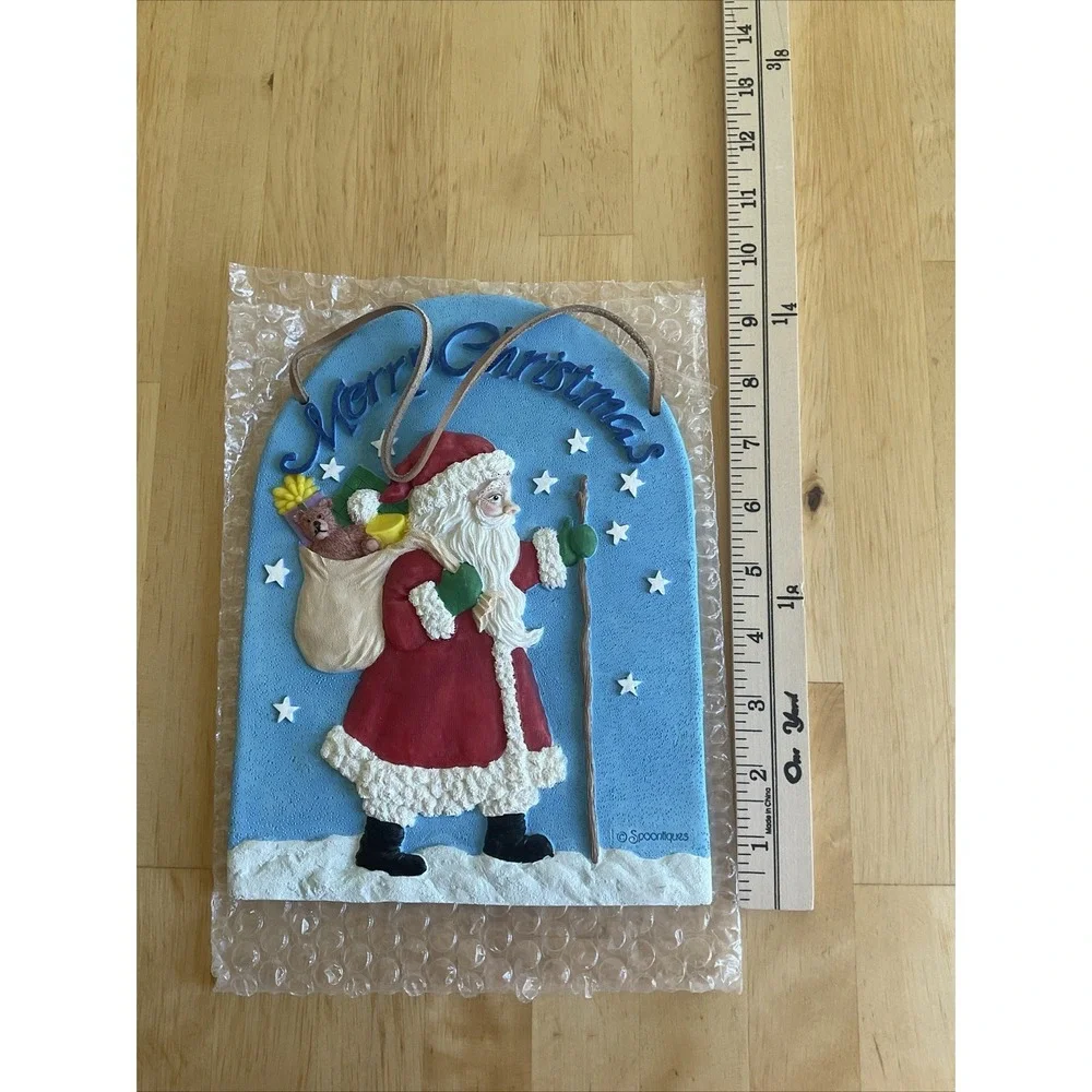 Spoontowues Merry‎ Christmas Santa Wall Hanging New vintage